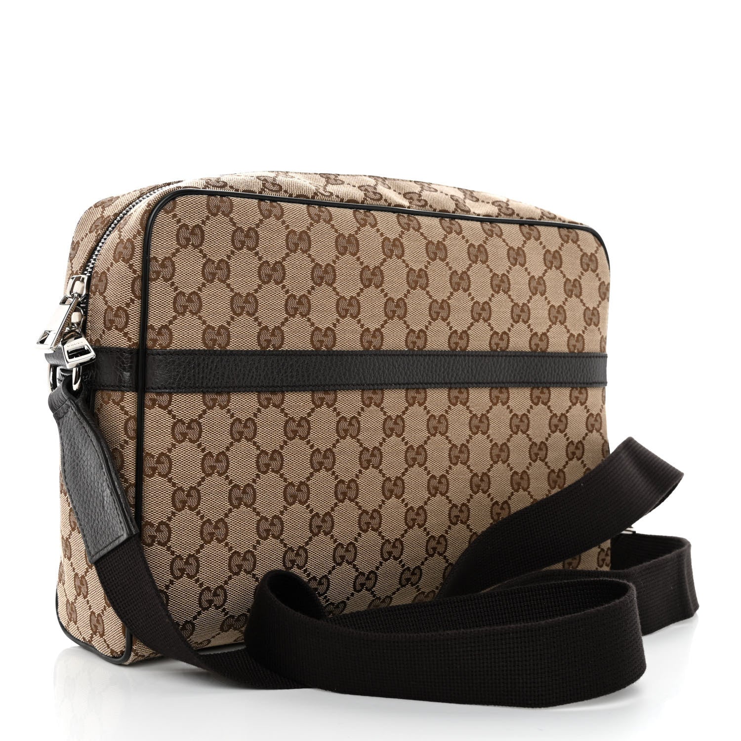 Gucci Monogram Dollar Calfskin Large Camera Case Beige Ebony Testa di Moro Marrone Scuro 3 of 10