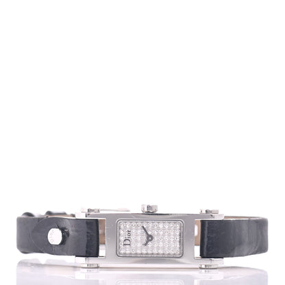 Christian Dior Stainless Steel Calfskin Diamond 12mm Dior66 Quartz Watch Black 2 of 5