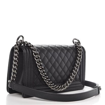 Chanel Calfskin Quilted Medium Boy Flap Black 3 of 8
