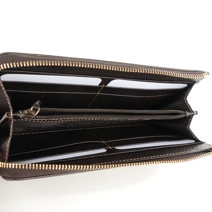 Gucci Crystal Monogram Dollar Calfskin Donna Long Wallet Beige Ebony Testa di Moro 4 of 7