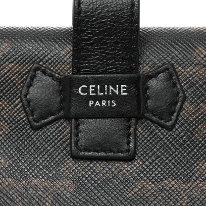 Celine Canvas Triomphe Medium Strap Wallet Black 6 of 7