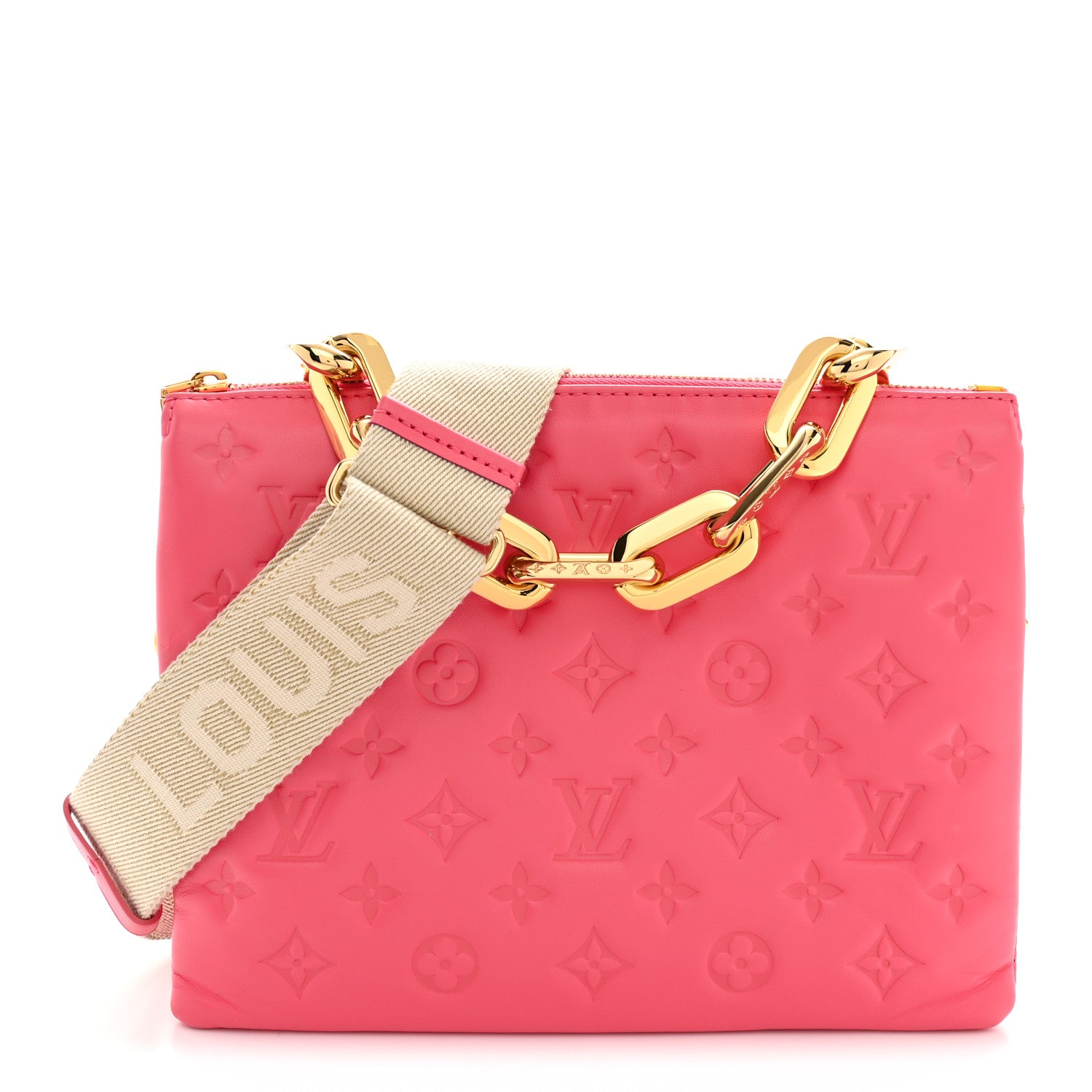 Louis Vuitton Lambskin Embossed Monogram Coussin PM Pink 1 of 12