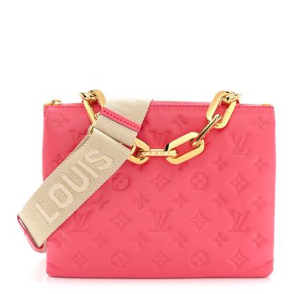 Louis Vuitton Lambskin Embossed Monogram Coussin PM Pink 1 of 12