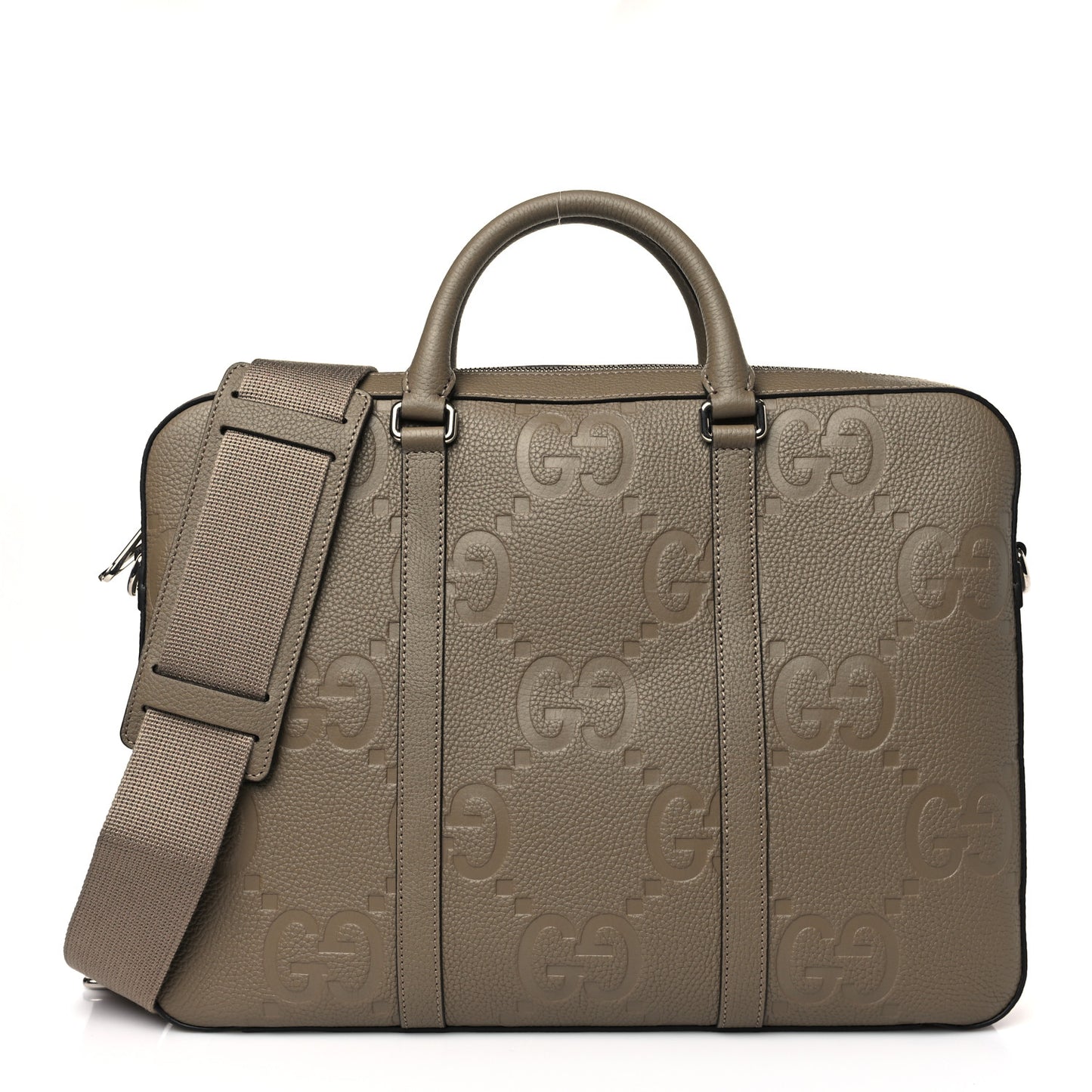 Piuma Calfskin Jumbo GG Embossed Briefcase Good Taupe