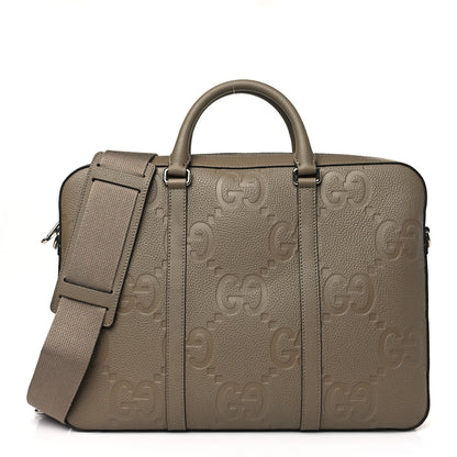Gucci Piuma Calfskin Jumbo GG Embossed Briefcase Good Taupe 1 of 9
