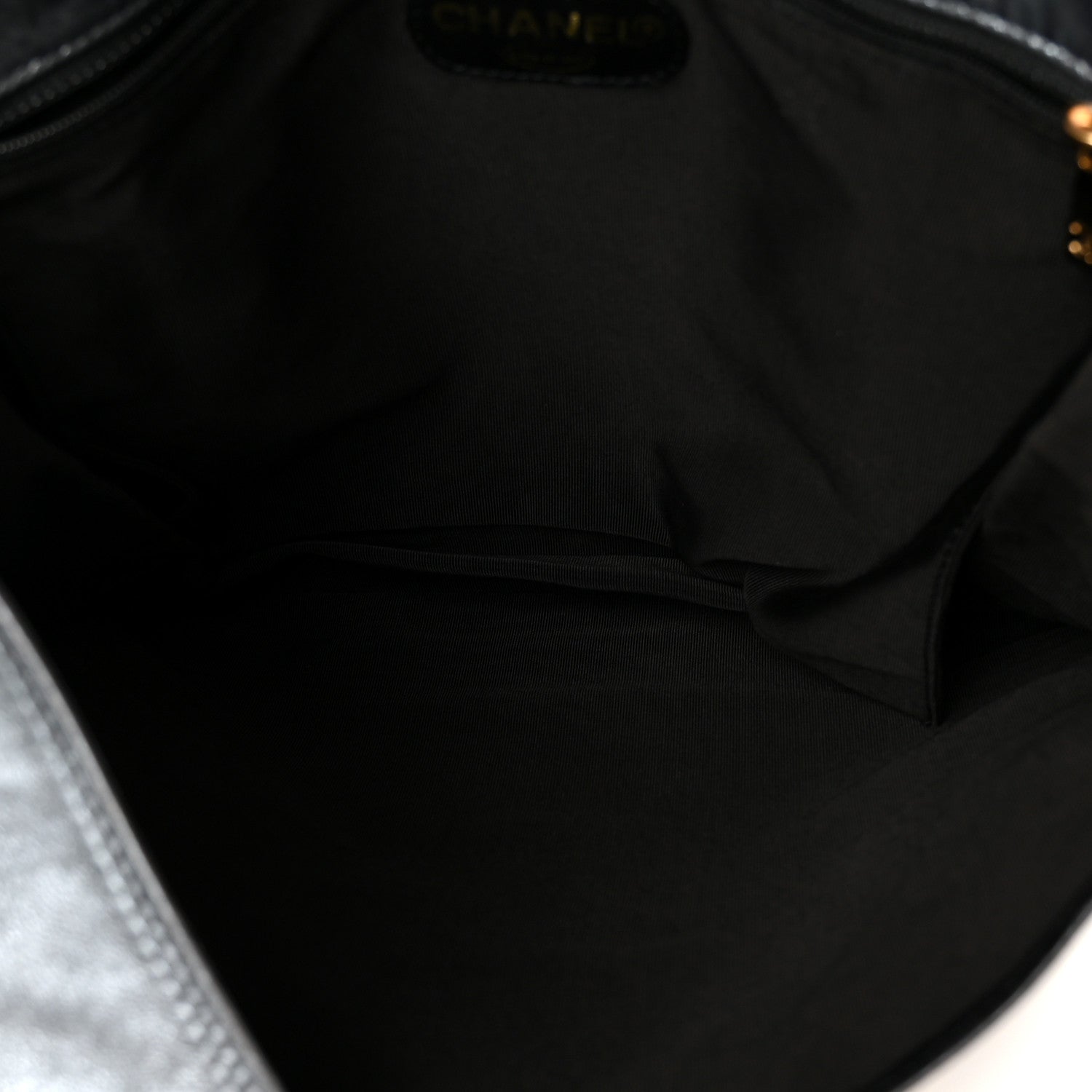 Chanel Metallic Lambskin Logo Messenger Silver 5 of 10