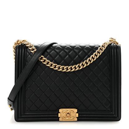 Chanel Lambskin Quilted Large Boy Flap Black 1 of 10