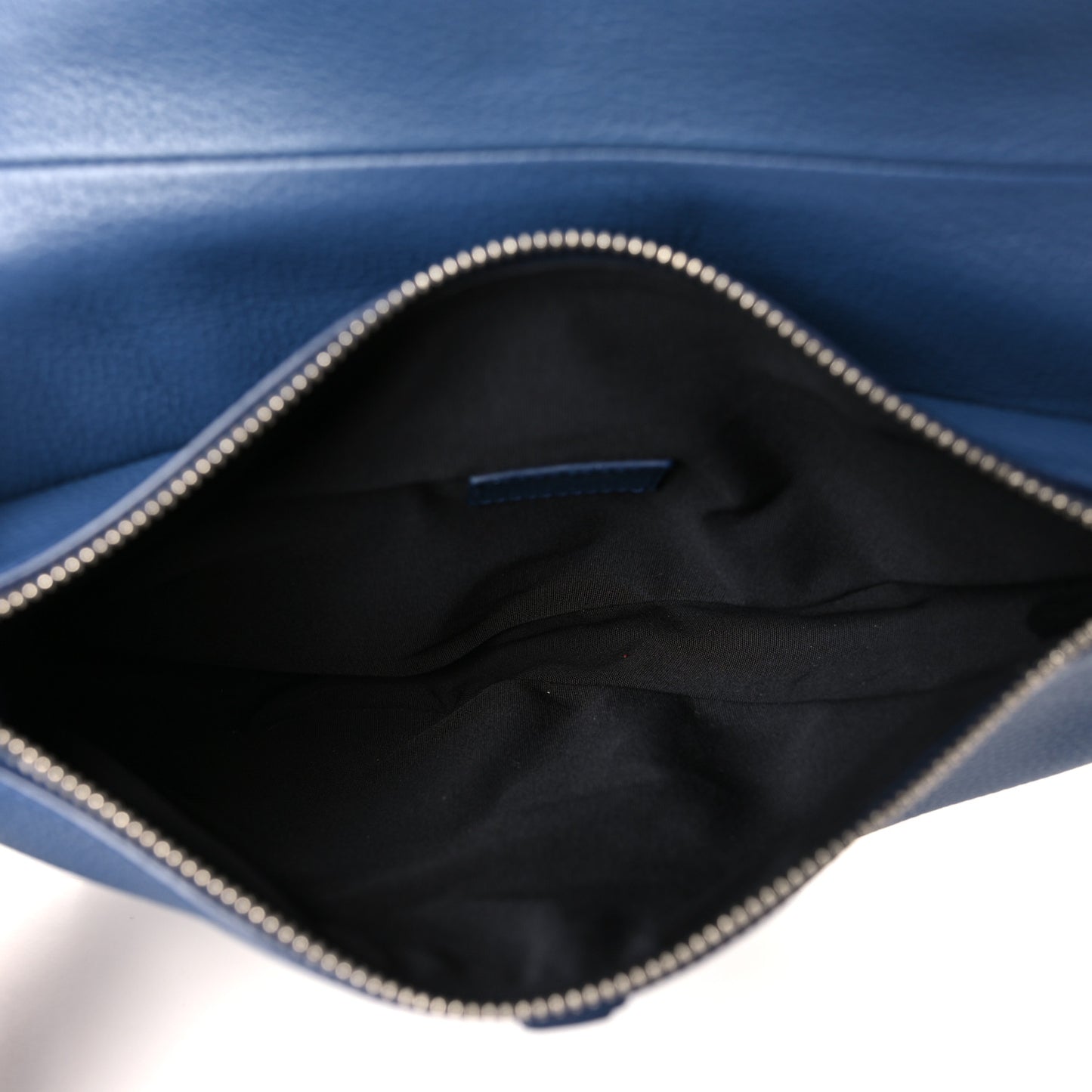 Grained Calfskin Mens Saddle Bag Navy Blue