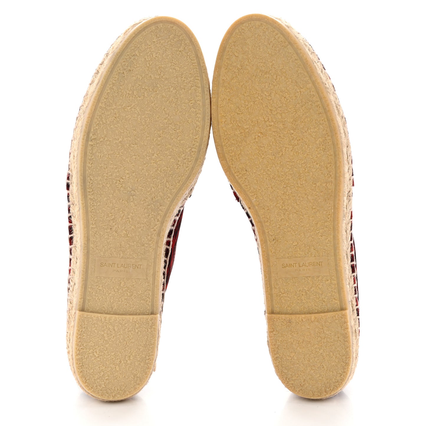 Canvas Leopard Print Espadrilles 37 Red Black