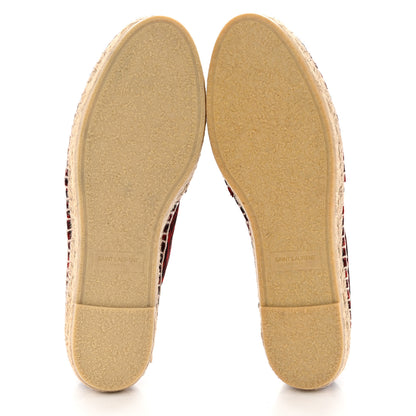 Saint Laurent Canvas Leopard Print Espadrilles 37 Red Black 5 of 9