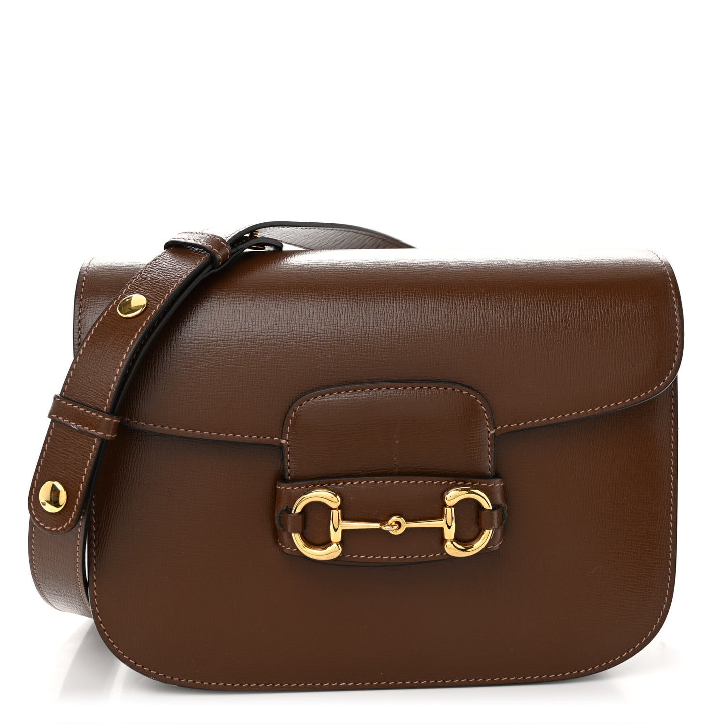 Azalea Calfskin Horsebit 1955 Shoulder Bag Brown Sugar