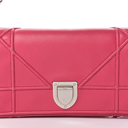 Christian Dior Lambskin Diorama Croisiere Chain Wallet Fuchsia 9 of 17