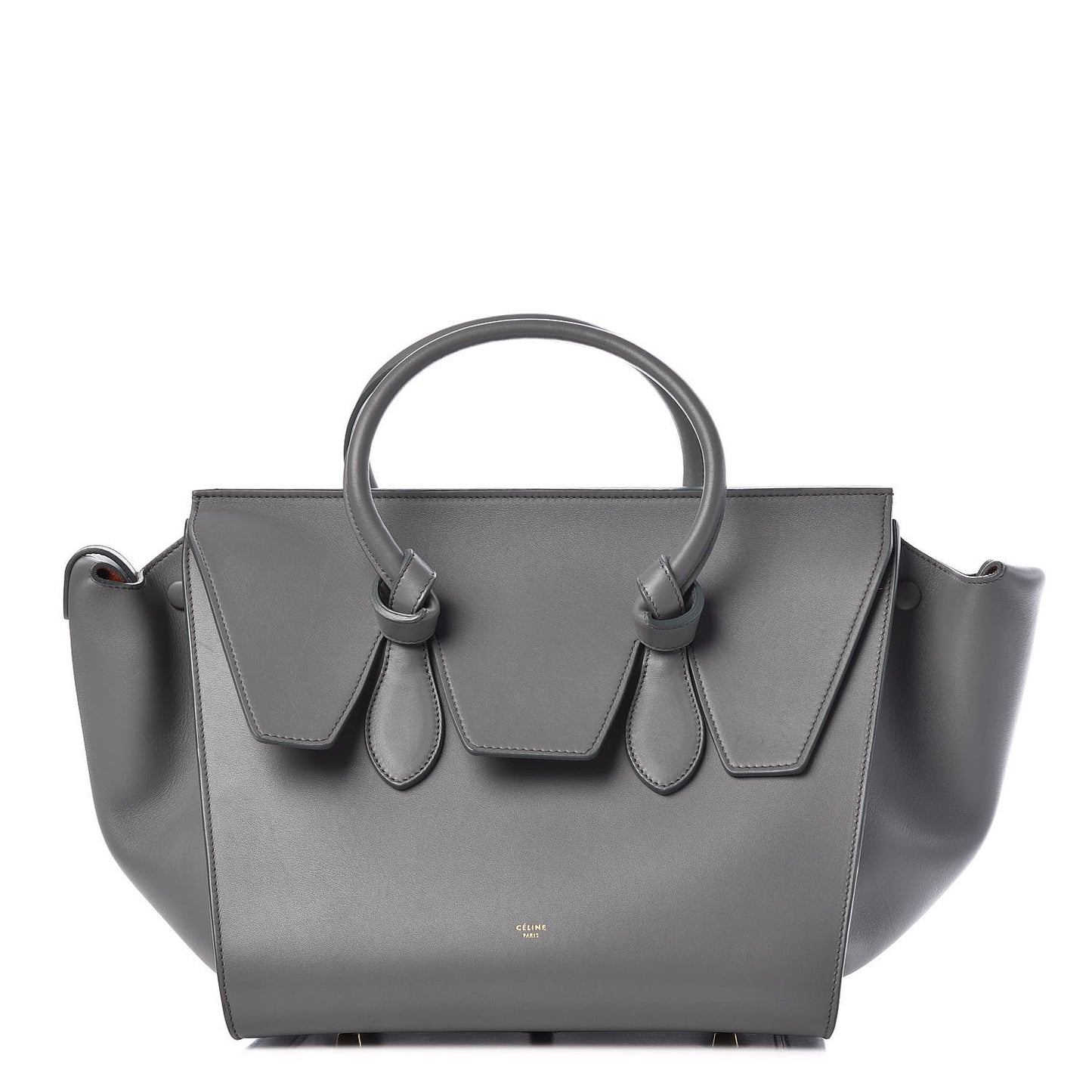 Smooth Calfskin Small Tie Knot Tote Crystal Grey