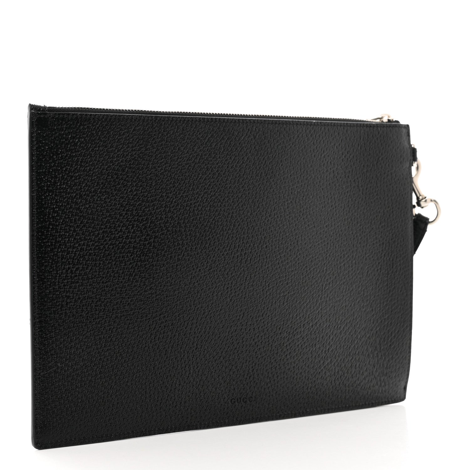 Gucci Textured Dollar Calfskin Enamel GG Marmont Zip Pouch Black 3 of 7
