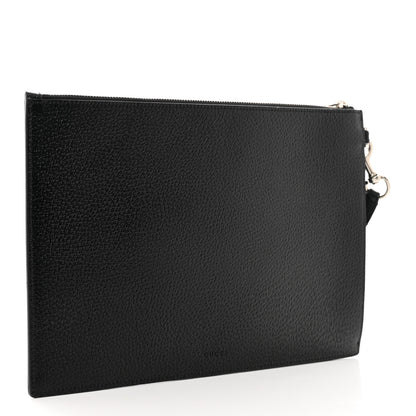 Gucci Textured Dollar Calfskin Enamel GG Marmont Zip Pouch Black 3 of 7