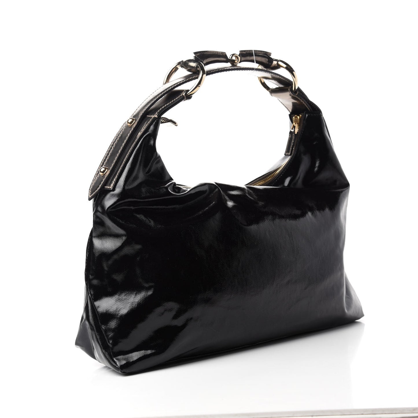 Dialux Medium Horsebit Chain Hobo Black