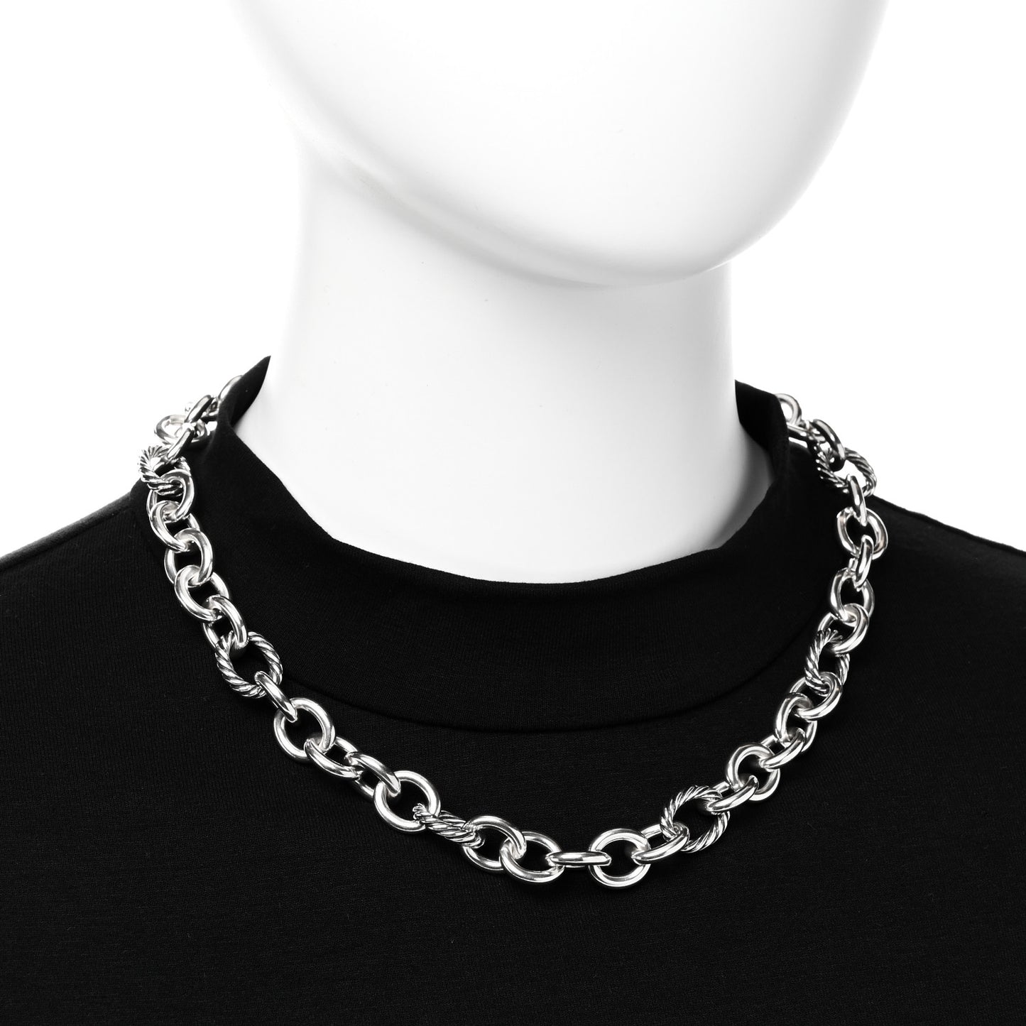 Sterling Silver 12mm Oval Link Necklace