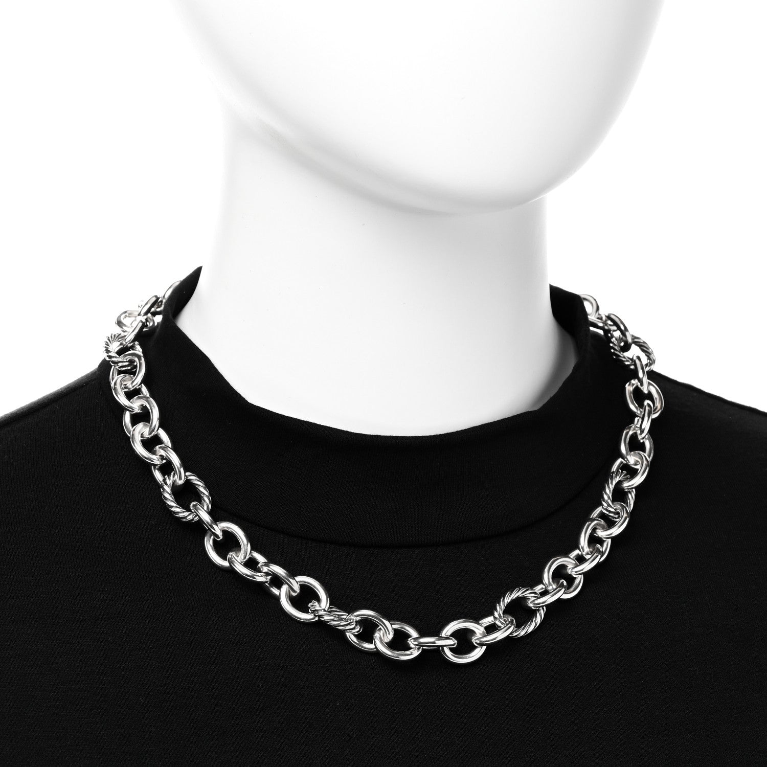 David Yurman Sterling Silver 12mm Oval Link Necklace 2 of 4