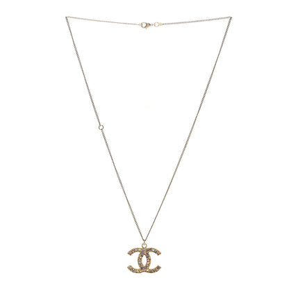 Chanel Crystal CC Necklace Light Gold Multicolor 3 of 7