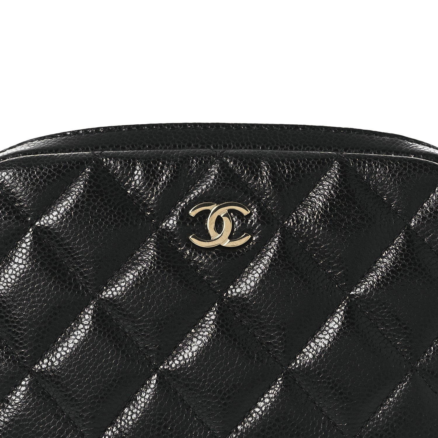 Chanel Caviar Quilted Small Curvy Pouch Cosmetic Case Black 8 of 11