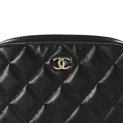 Chanel Caviar Quilted Small Curvy Pouch Cosmetic Case Black 8 of 11