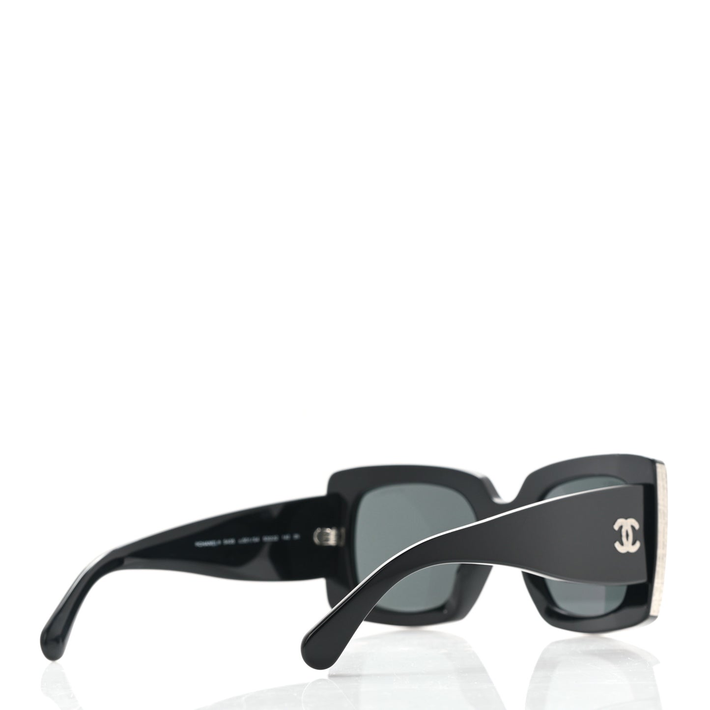Acetate Rectangle Sunglasses 5435 Black Grey