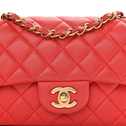 Chanel Lambskin Quilted Mini Rectangular Flap Red 8 of 16