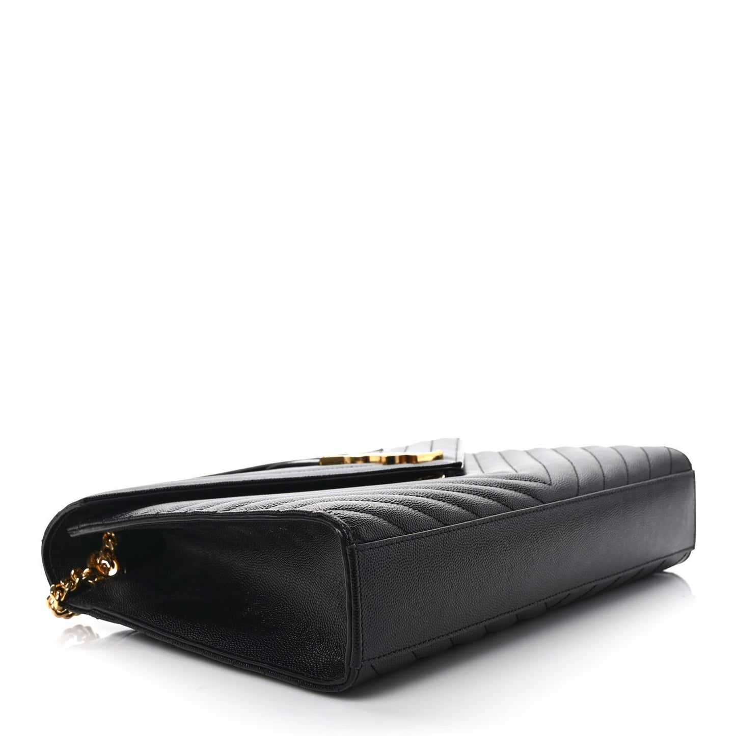 Grain De Poudre Matelasse Chevron Large Monogram Satchel Black