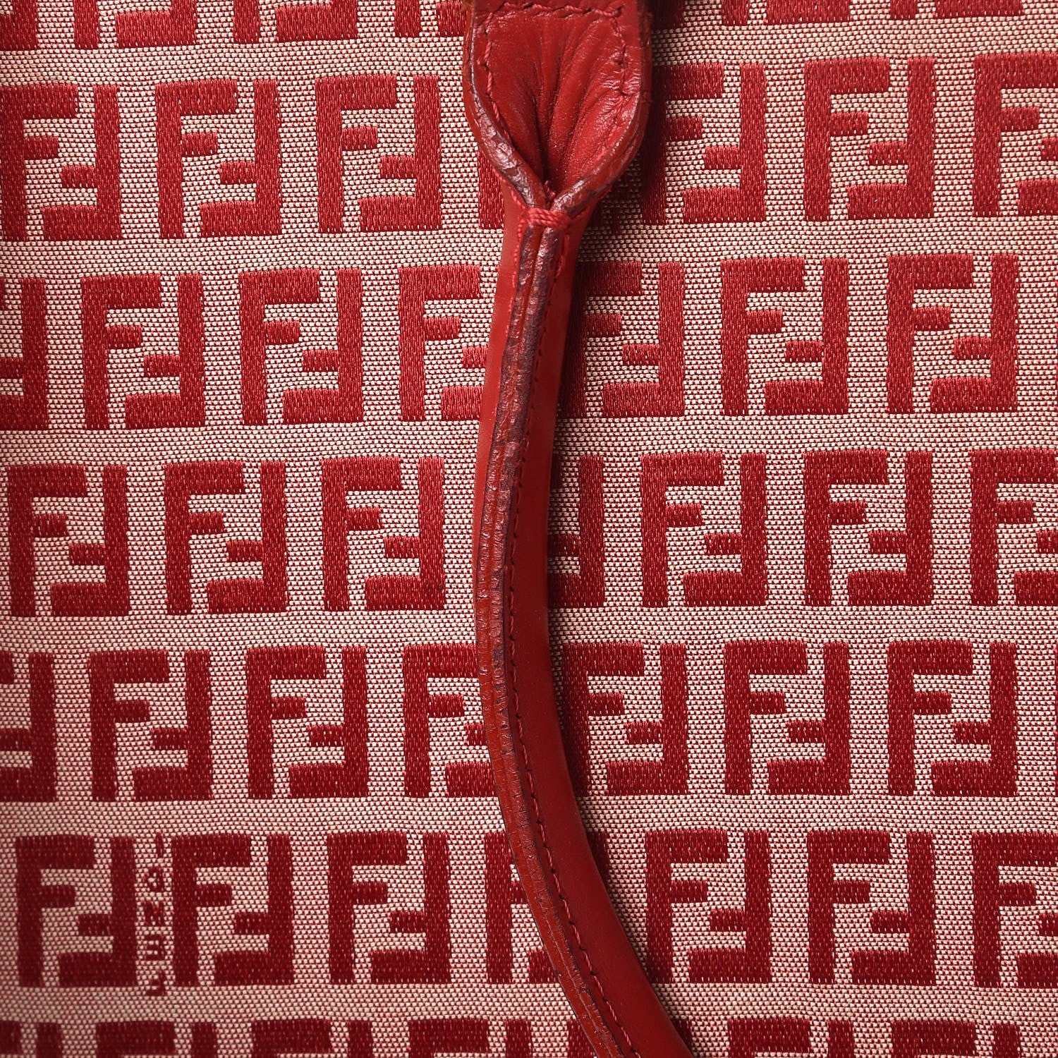 Fendi Zucchino Briefcase Tote Red 12 of 22