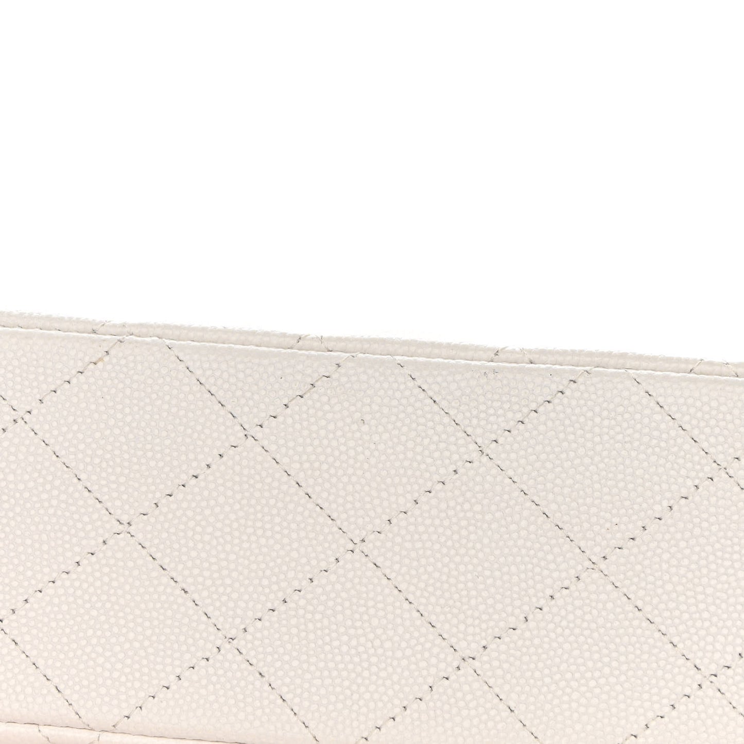 Caviar Quilted Medium Double Flap White