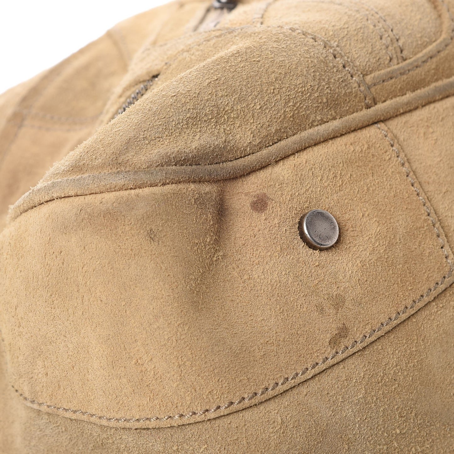 Suede Multi Zip Lariat Bag Beige