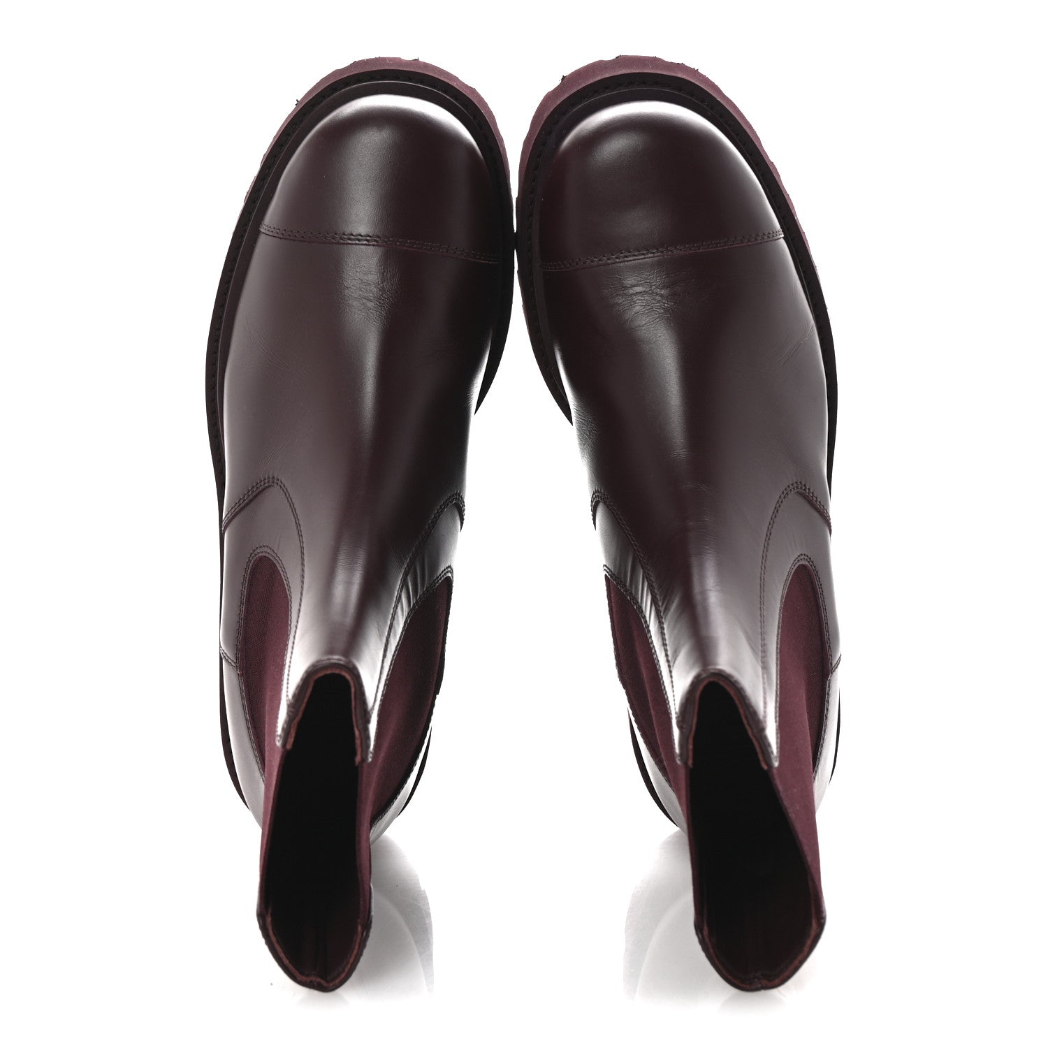Chanel Calfskin Cap Toe CC Short Boots 40.5 Burgundy 2 of 9