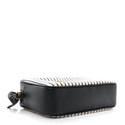 Saint Laurent Canvas Calfskin Monogram Lou Camera Bag Black Grey Cream 4 of 11