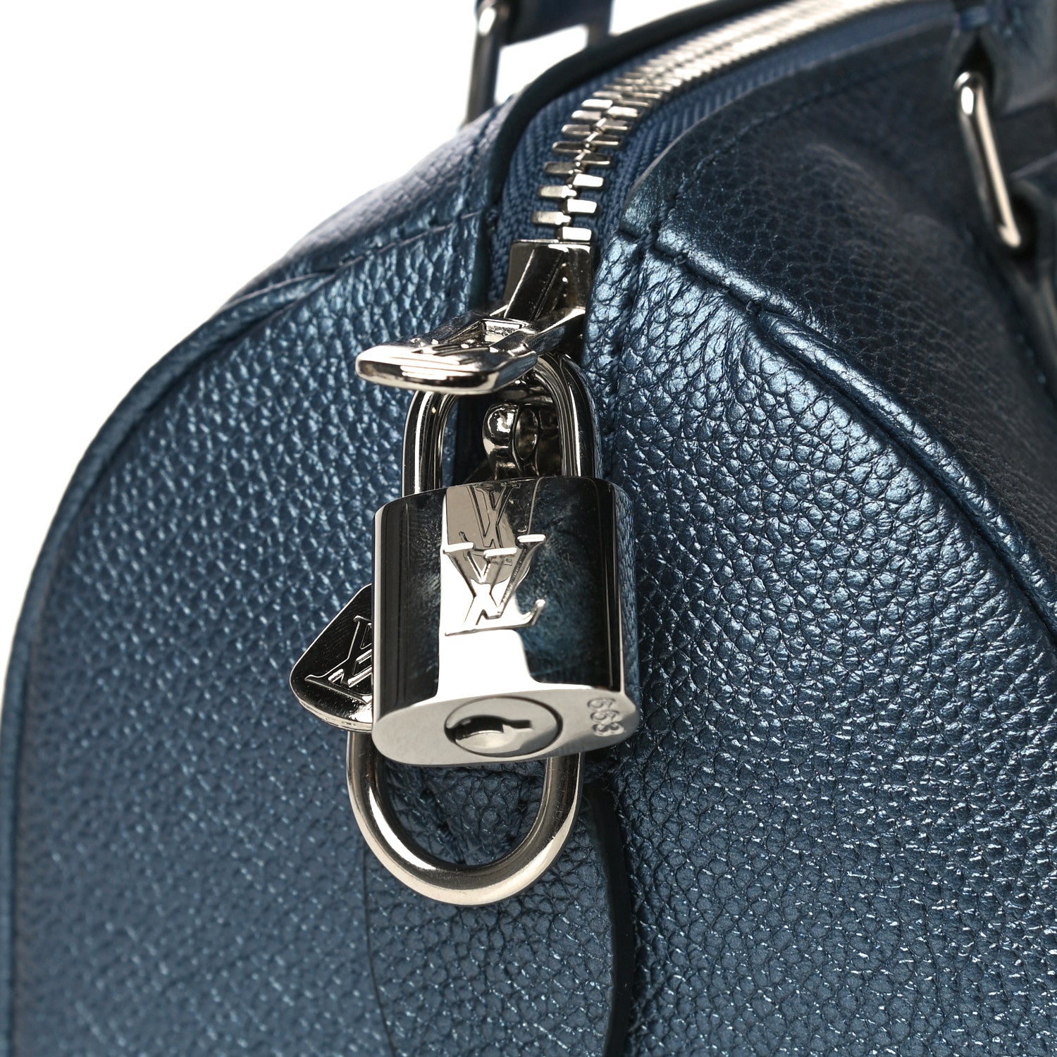 Louis Vuitton Metallic Empreinte Monogram Giant Speedy Bandouliere 20 Navy Nacre 10 of 11