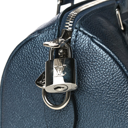 Louis Vuitton Metallic Empreinte Monogram Giant Speedy Bandouliere 20 Navy Nacre 10 of 11