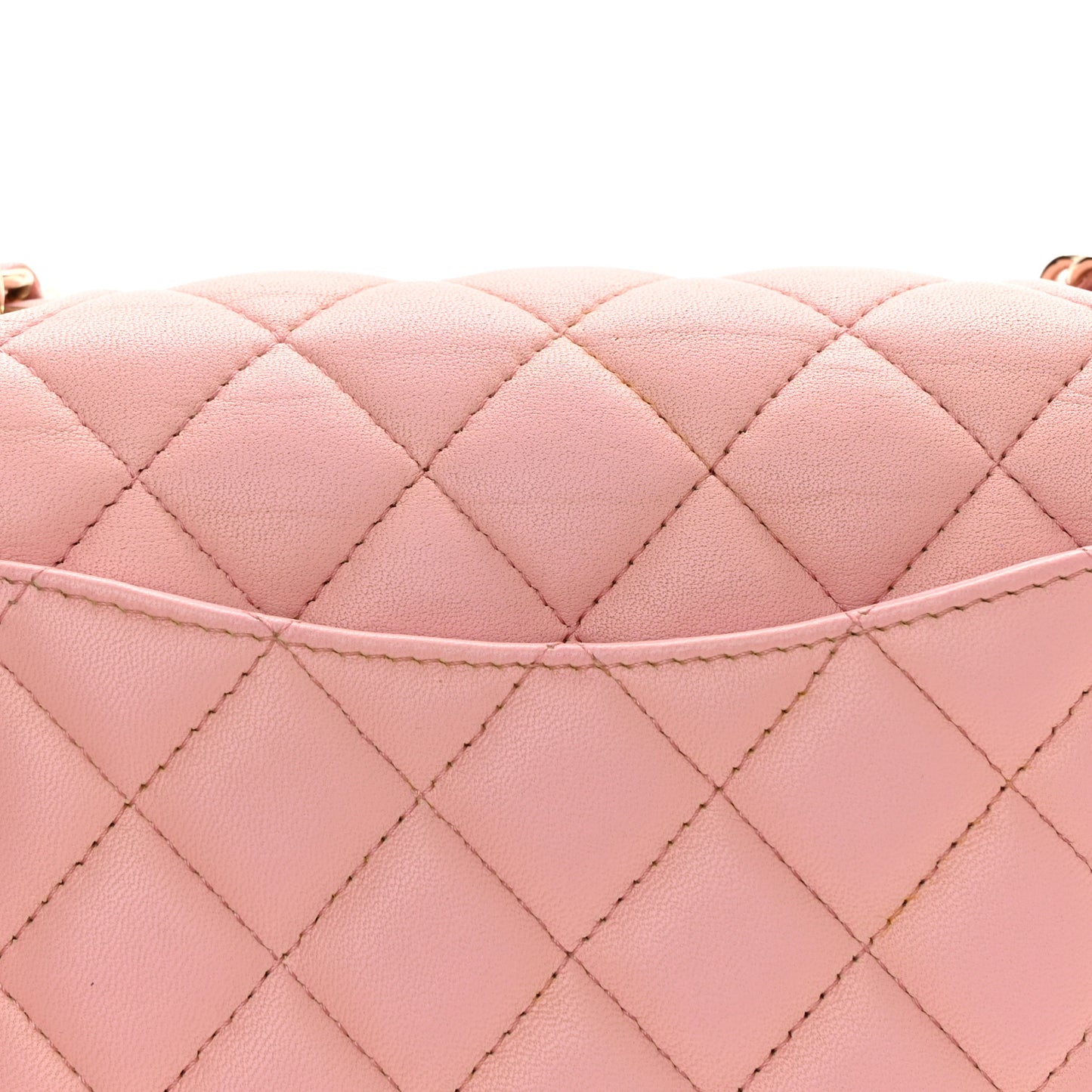 Lambskin Quilted Mini Rectangular Flap Pink
