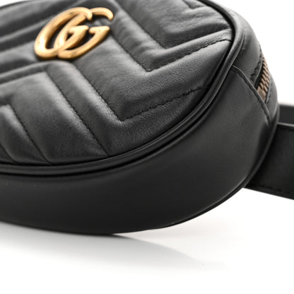 Gucci Calfskin Matelasse GG Marmont Belt Bag 85 34 Black 10 of 14