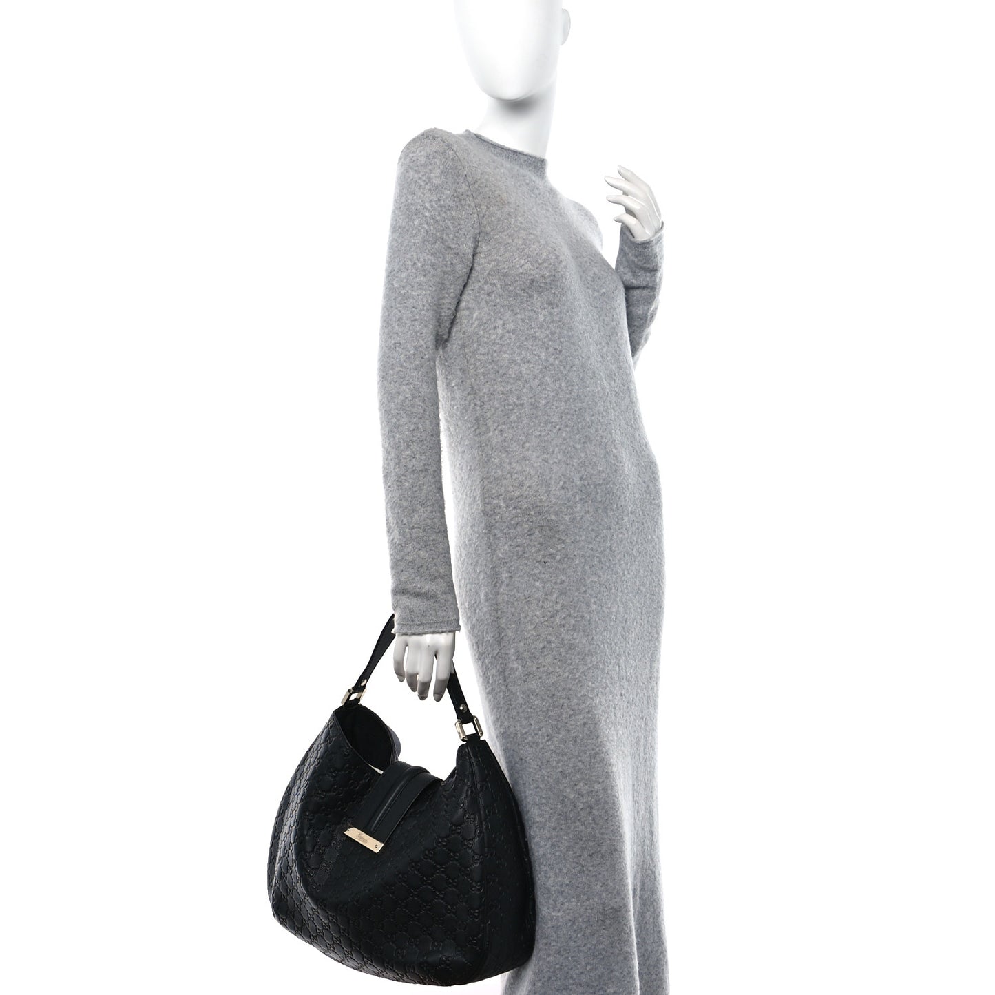 Guccissima Large New Ladies Web Hobo Black