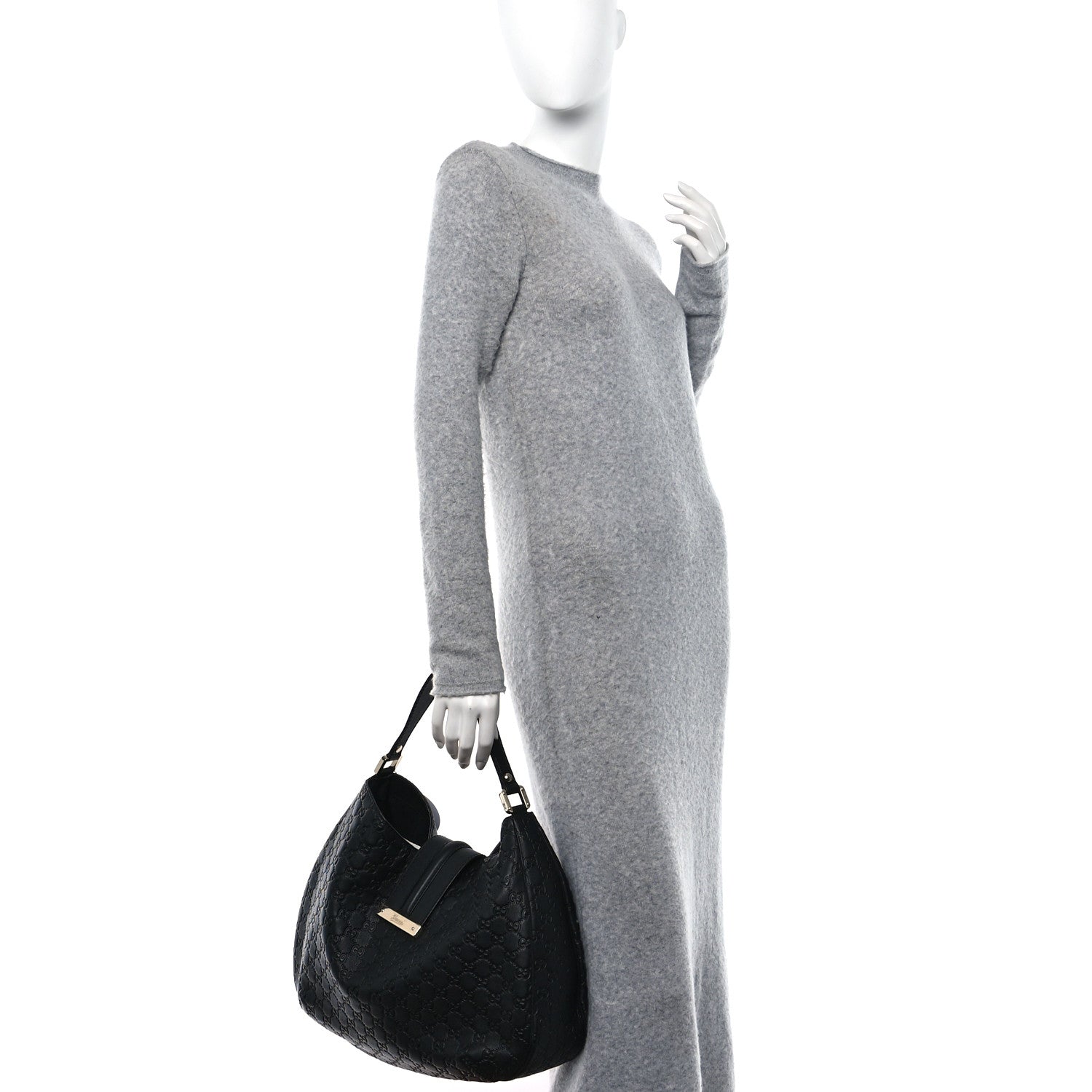 Gucci Guccissima Large New Ladies Web Hobo Black 2 of 12