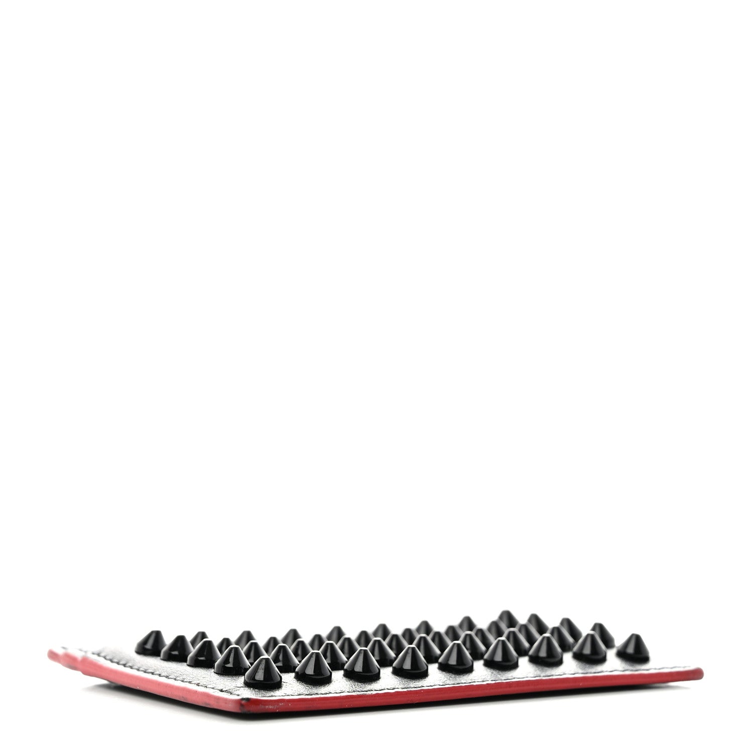 Christian Louboutin Calfskin Paris Spikes Kios Card Holder Black 4 of 13