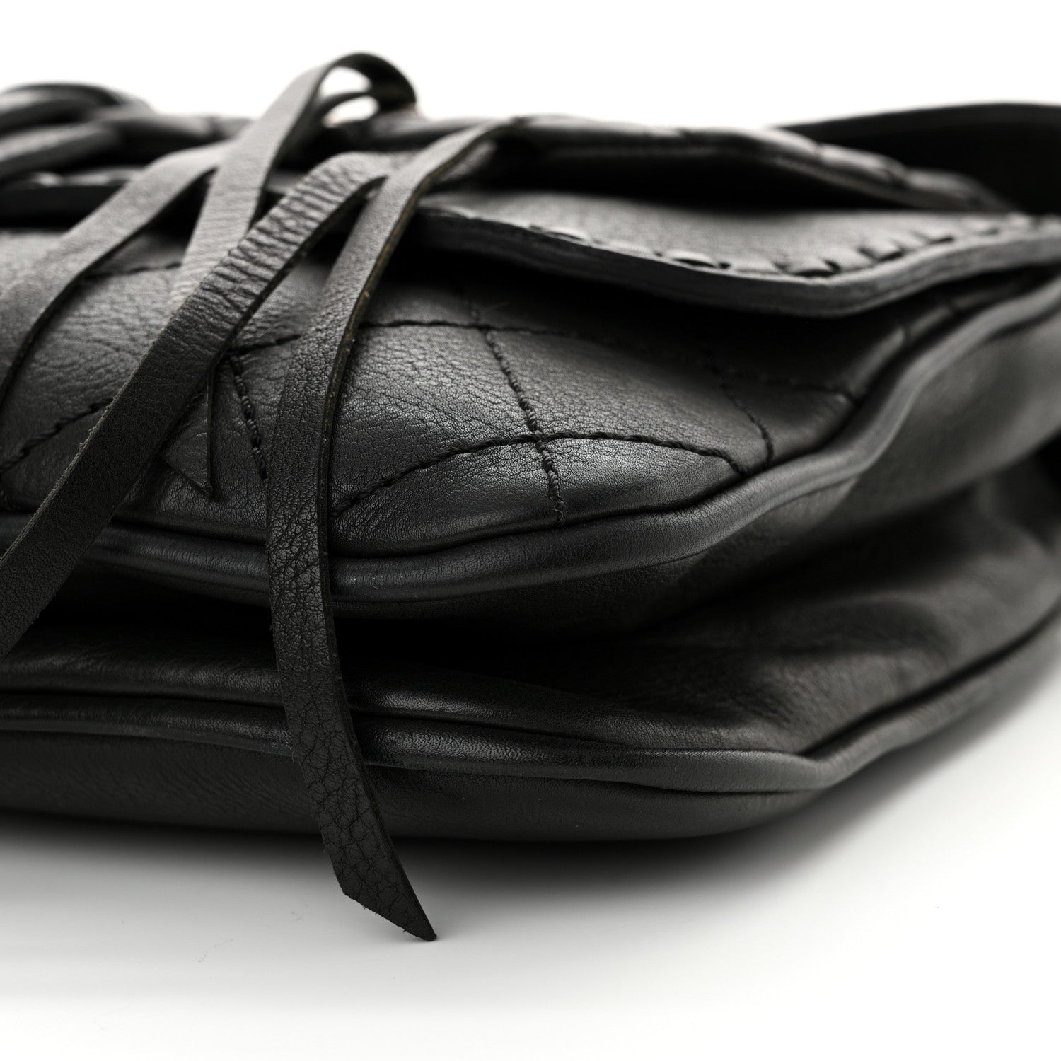 Chanel Calfskin Quilted Dallas Saddle Bag Black 10 of 12