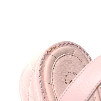 Chanel Lambskin Chain CC Logo Thong Sandals 39 Light Pink 9 of 11