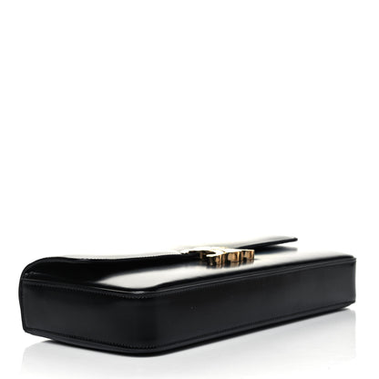 Celine Shiny Calfskin Triomphe Chain Bag Black 4 of 9