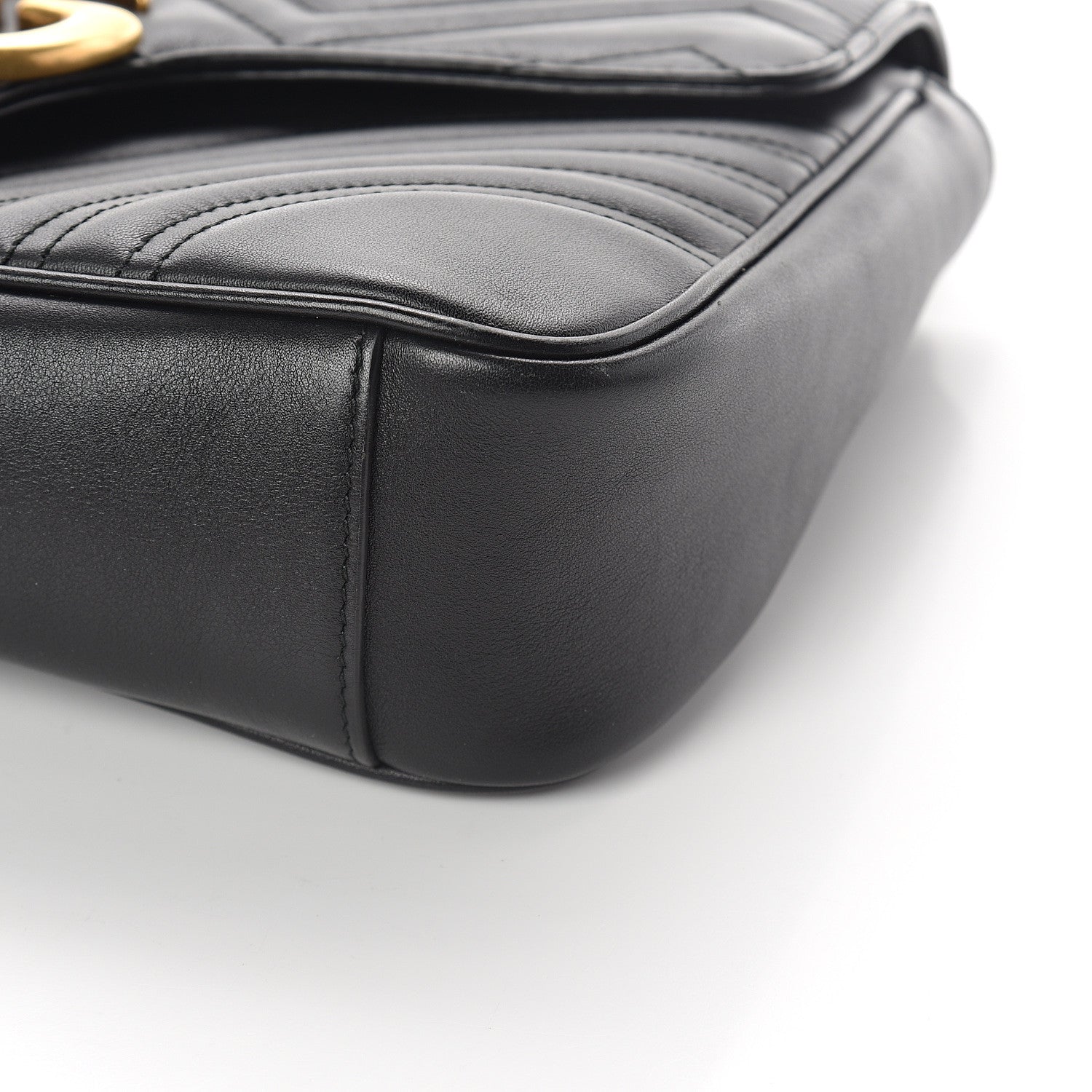 Gucci Calfskin Matelasse Medium GG Marmont Shoulder Bag Black 8 of 8