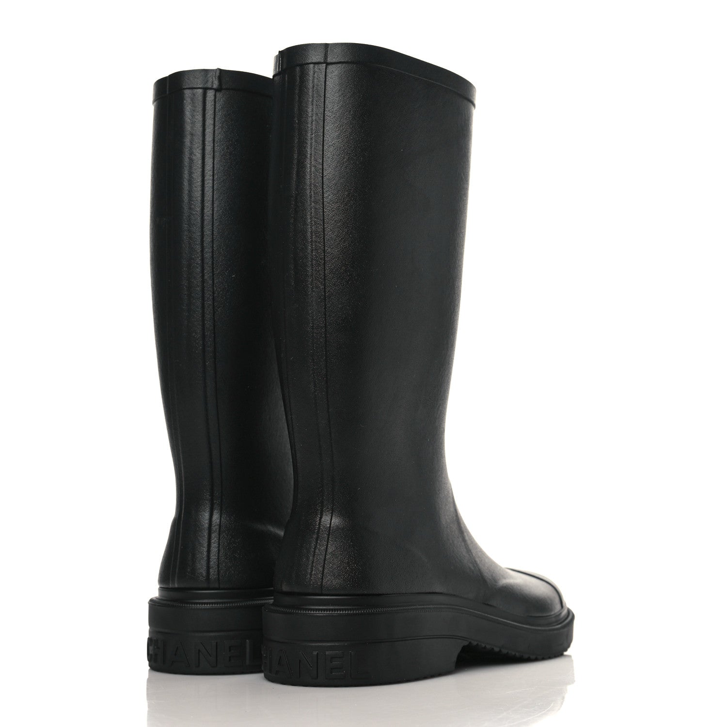 Chanel Caoutchouk CC High Boots 38 Black 4 of 7