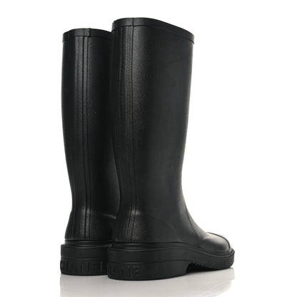 Chanel Caoutchouk CC High Boots 38 Black 4 of 7