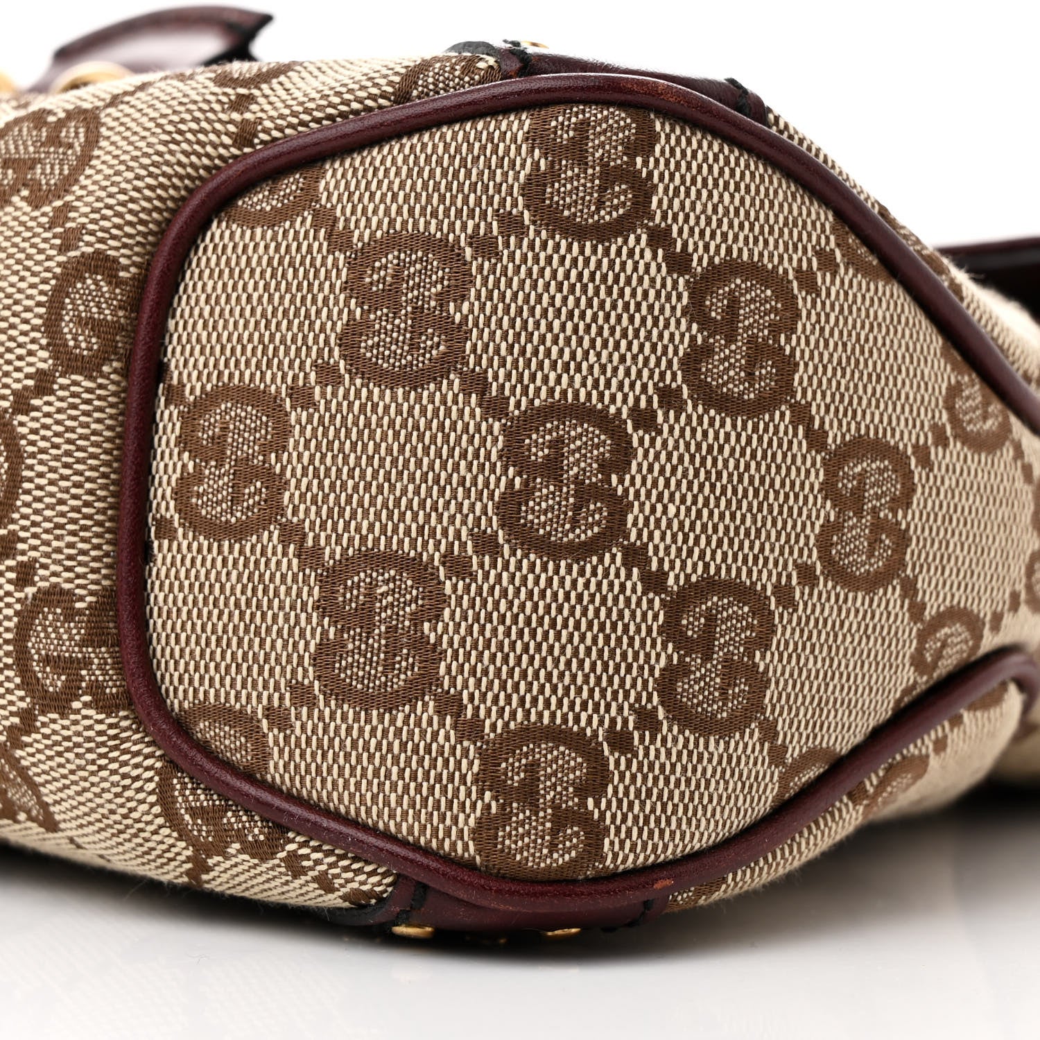 Gucci Monogram Horsebit Chain Studded Flap Burgundy 10 of 12