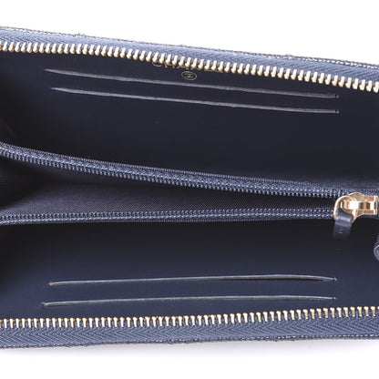Chanel Caviar Quilted Small Zip Around Wallet Navy 4 of 11