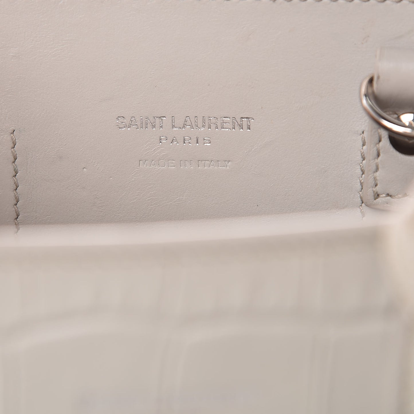 Croc Calfskin Embossed Nano Sac De Jour Cream Souffle