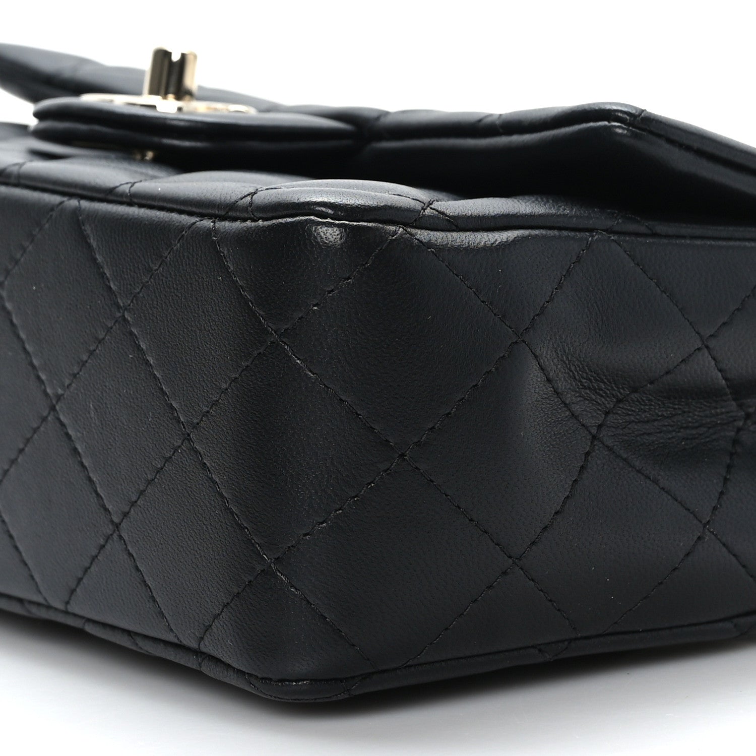 Chanel Lambskin Quilted Mini Top Handle Rectangular Flap Black 8 of 11